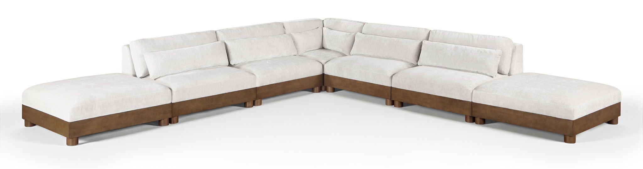 Turin 160" Chenille Fabric Upholstered 7pc. Modular Sectional
