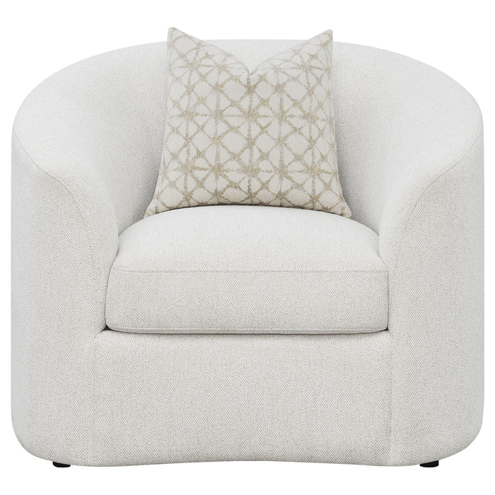Juego de sofás tapizado de bouclé con brazos inclinados Rainn de 3 piezas - latte