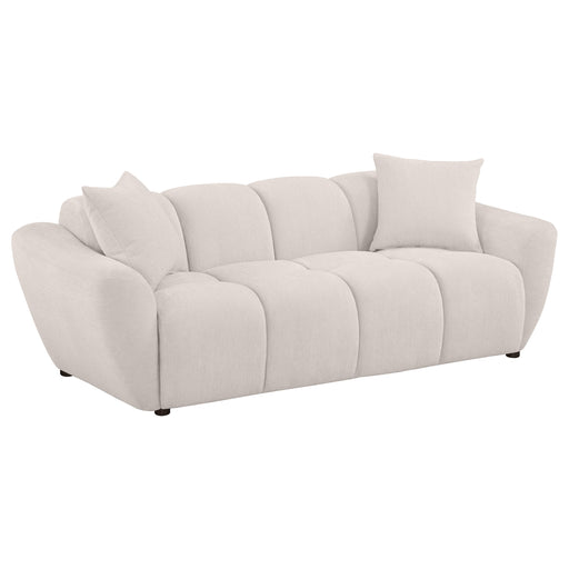 Destino Chenille Upholstered Splayed Arm Sofa Greige - Beige