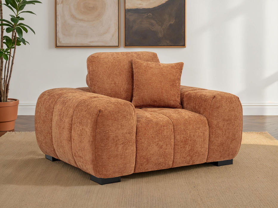 Sillón auxiliar tapizado Octavia con brazos rectos gris carbón