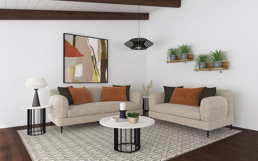 Jade Chenille Upholstered Sculpted Track Arm Sofa Latte - Beige