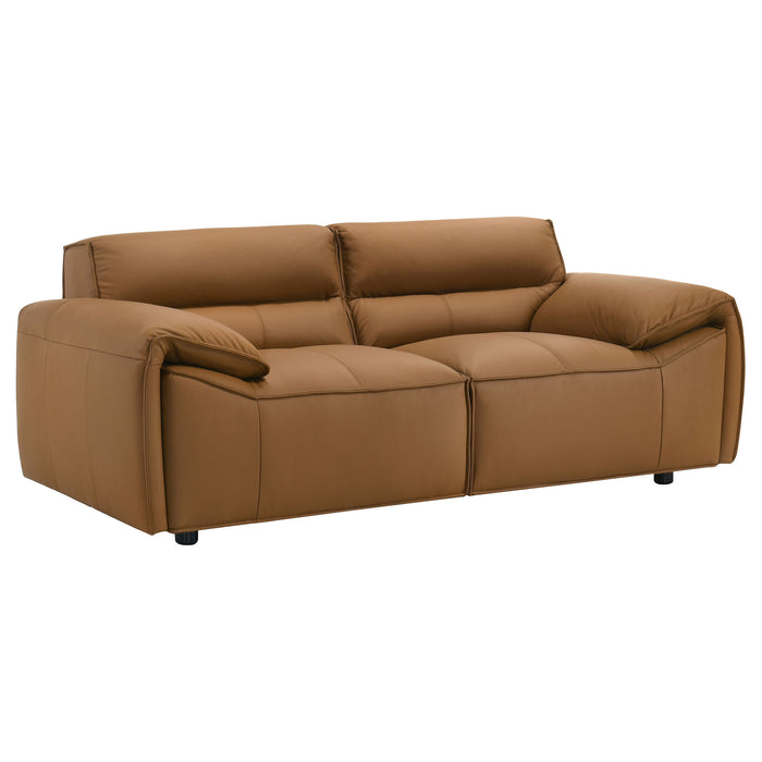 Buxton 2-piece Leather Upholstered Sofa Set Orange