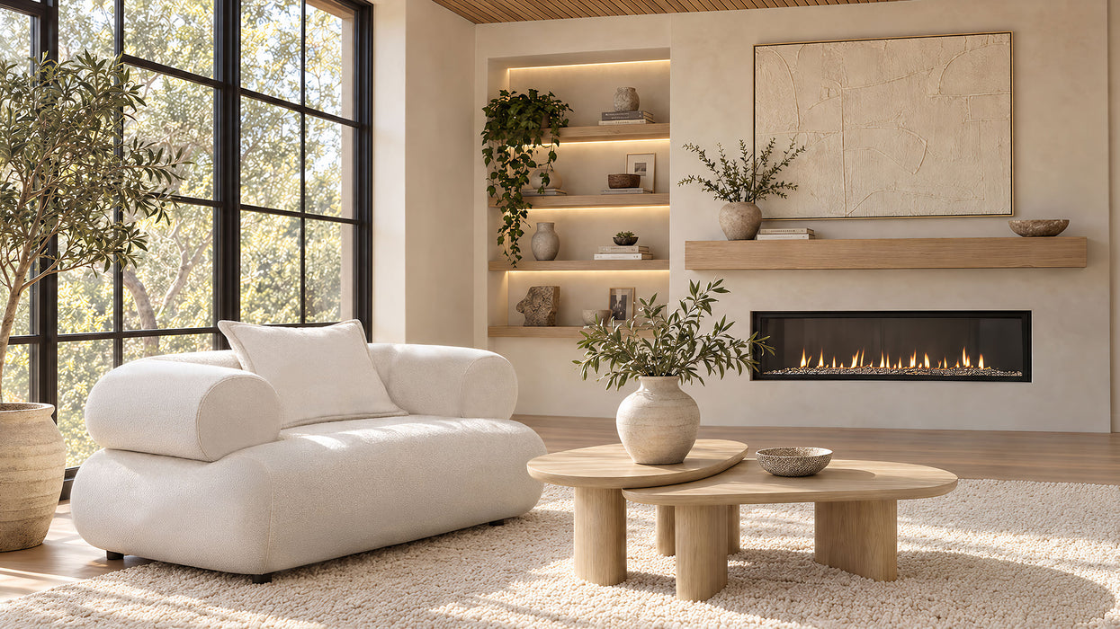 Eskola Chenille Accent Chair with Rounded Shelter Arms Ivory