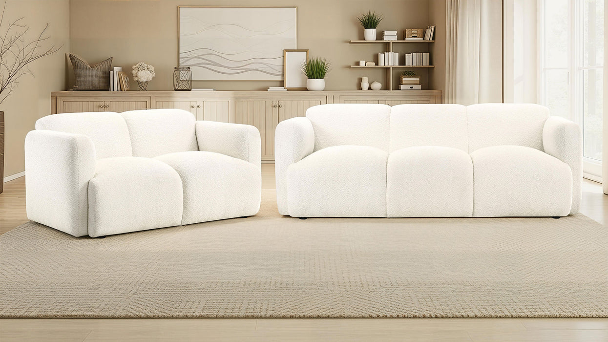 Dorset 2-piece Upholstered Round Track Arm Sofa Set Brown