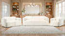 Dorset 3-piece Upholstered Round Track Arm Sofa Set White