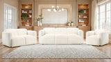 Sillón decorativo Dorset con brazos redondeados tapizado en tela, color blanco