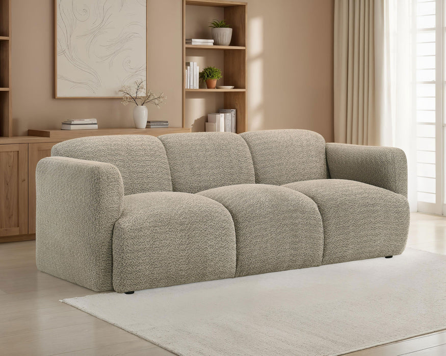 Dorset Fabric Upholstered Round Track Arm Sofa White
