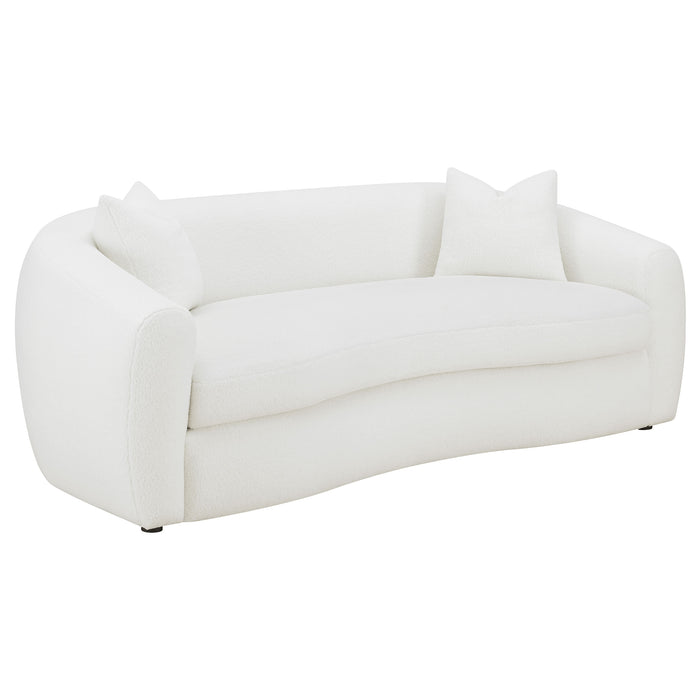 Isabella 2-piece Sherpa Upholstered Sofa Set Ivory