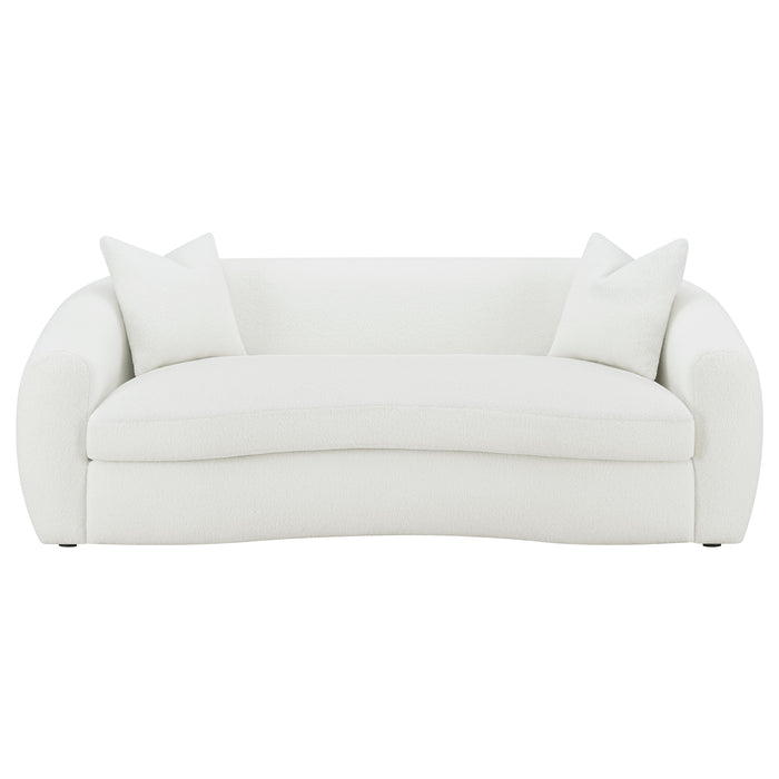 Isabella 2-piece Sherpa Upholstered Sofa Set Ivory