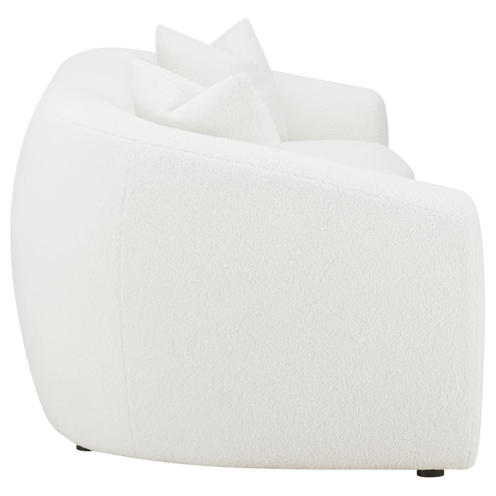 Isabella 2-piece Sherpa Upholstered Sofa Set Ivory