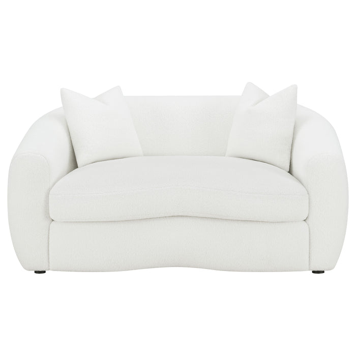 Isabella 2-piece Sherpa Upholstered Sofa Set Ivory