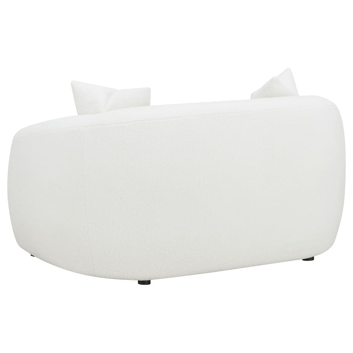Isabella 2-piece Sherpa Upholstered Sofa Set Ivory