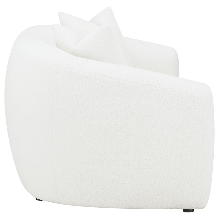 Isabella 2-piece Sherpa Upholstered Sofa Set Ivory