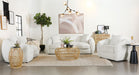 Isabella 3-piece Sherpa Upholstered Sofa Set Ivory