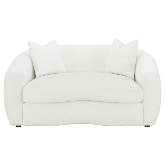 Isabella 3-piece Sherpa Upholstered Sofa Set Ivory