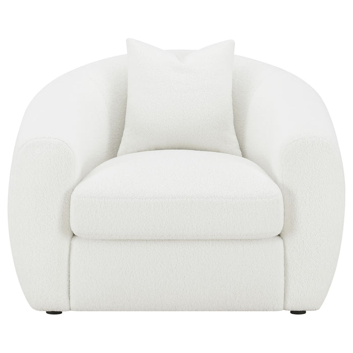Isabella 3-piece Sherpa Upholstered Sofa Set Ivory