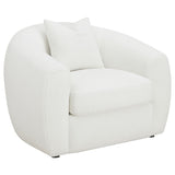 Sillón decorativo tapizado en piel de oveja sintética Isabella, color natural