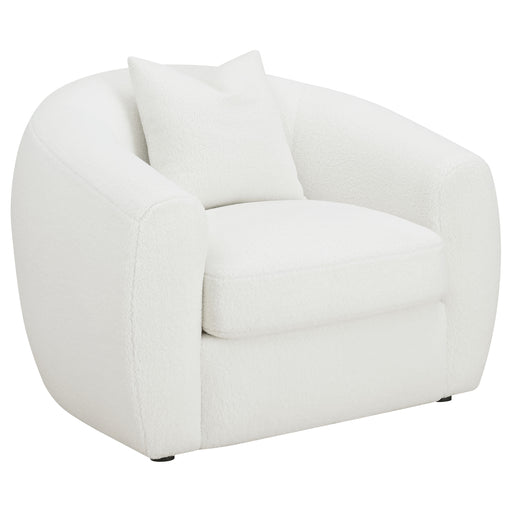 Isabella Faux Sheepskin Upholstered Accent Chair Natural - Ivory
