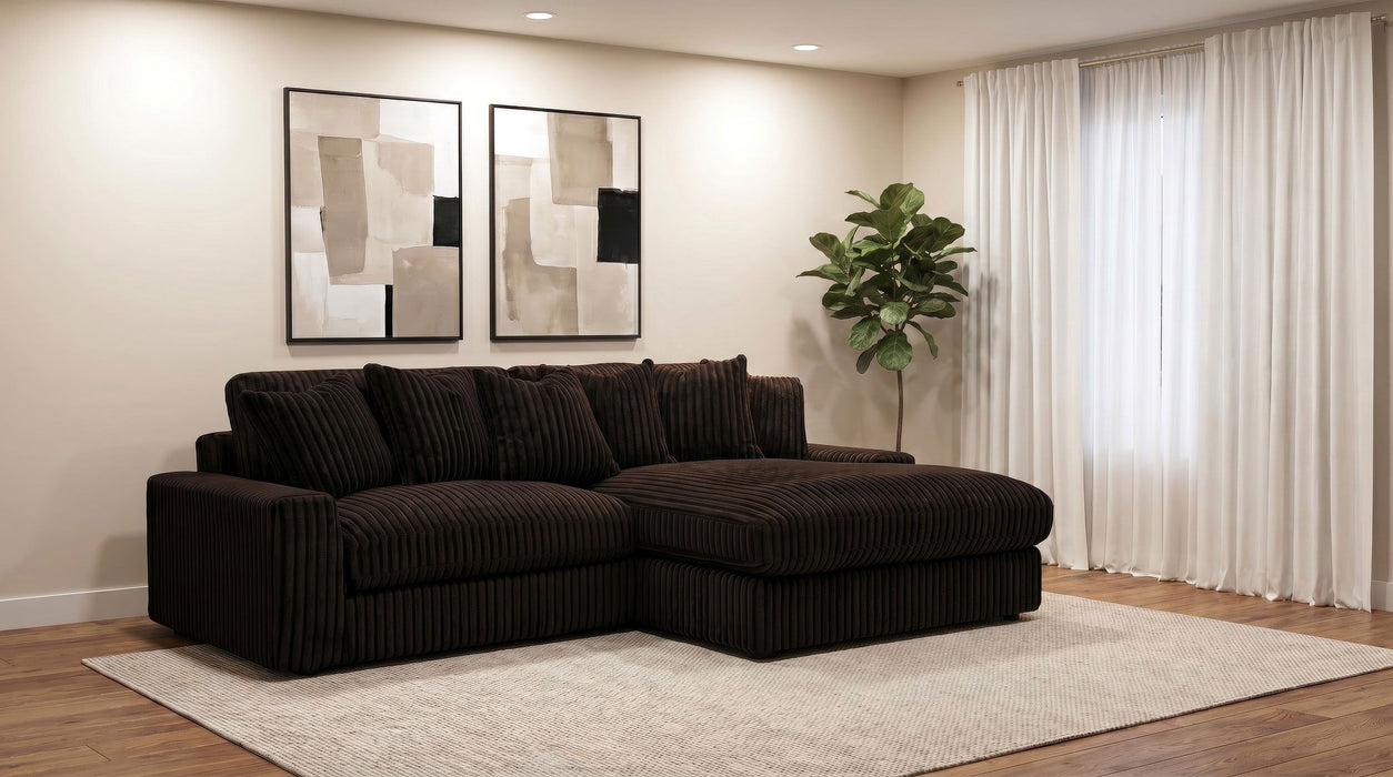 Blaine 2-Piece Corduroy Reversible Chaise Sectional Sofa Sand