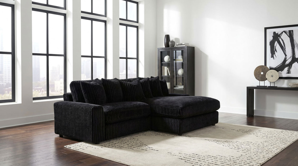 Blaine 2-Piece Corduroy Reversible Chaise Sectional Sofa Sand