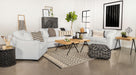 Ashlyn 3-piece Upholstered Sloped Arm Sofa Set White