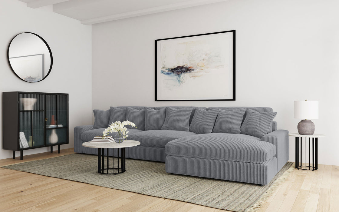 Blaine 3-Piece Corduroy Reversible Chaise Sectional Sofa Sand
