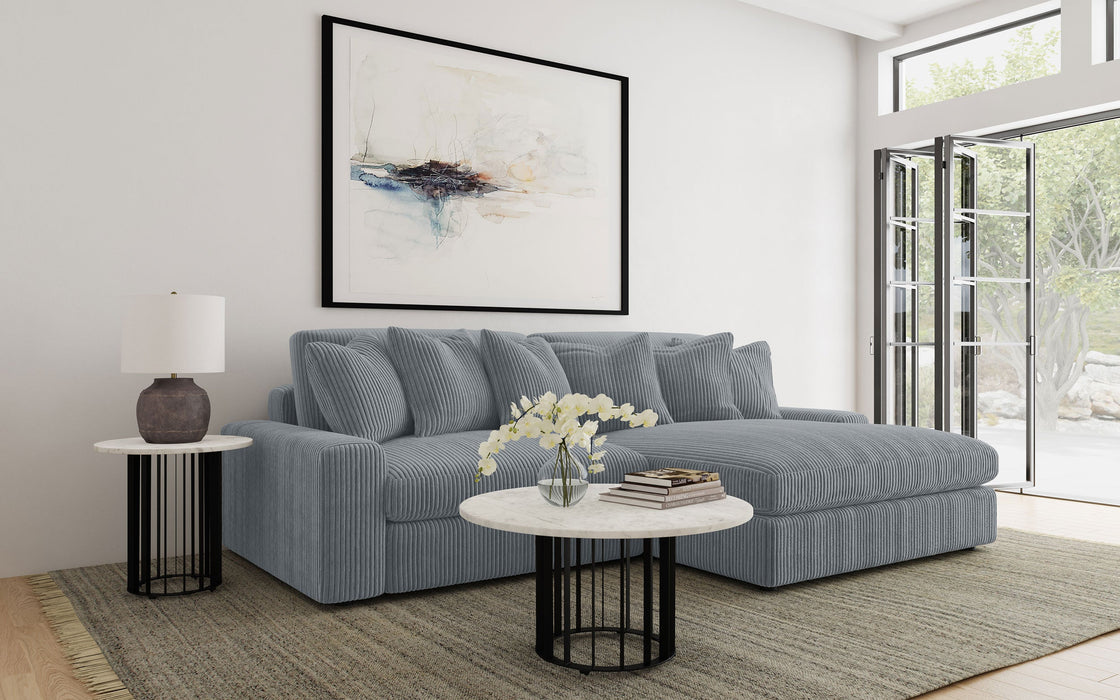 Blaine 2-Piece Corduroy Reversible Chaise Sectional Sofa Sand