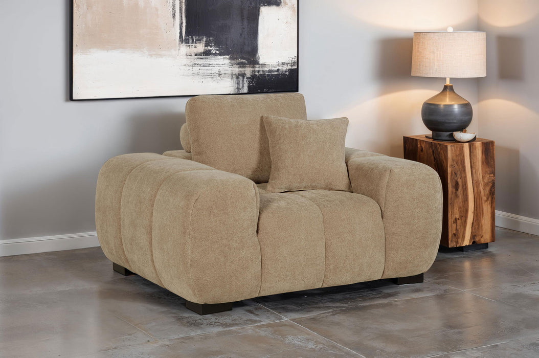 Sillón auxiliar tapizado Octavia con brazos rectos gris carbón