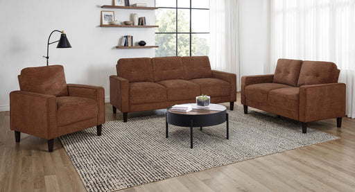Bowen II Fabric Upholstered Track Arm Accent Chair Rust - Brown