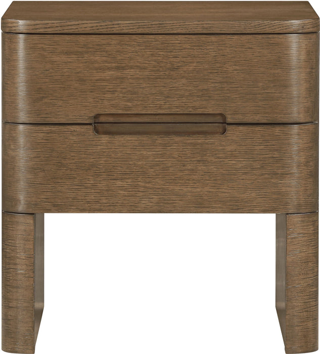 Mesita de noche de madera maciza con enchapado de roble Caswell de 24"
