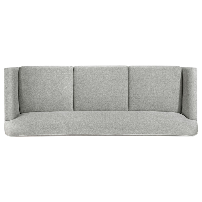 Juego de sofás tapizado de tela con brazos acampanados Vaughn de 2 piezas - gris