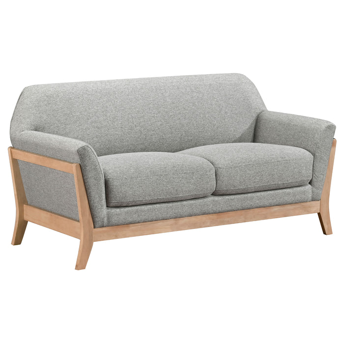 Vaughn 3-piece Fabric Upholstered Flared Arm Sofa Set Grey