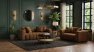 Lazaro 2-piece Fabric Upholstered Wide Channel Sofa Set Bronze