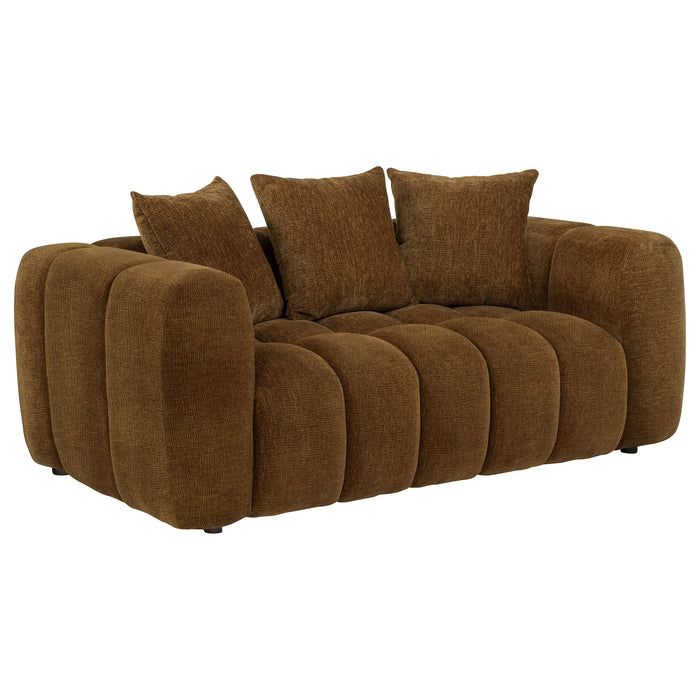Lazaro 2-piece Fabric Upholstered Wide Channel Sofa Set Bronze
