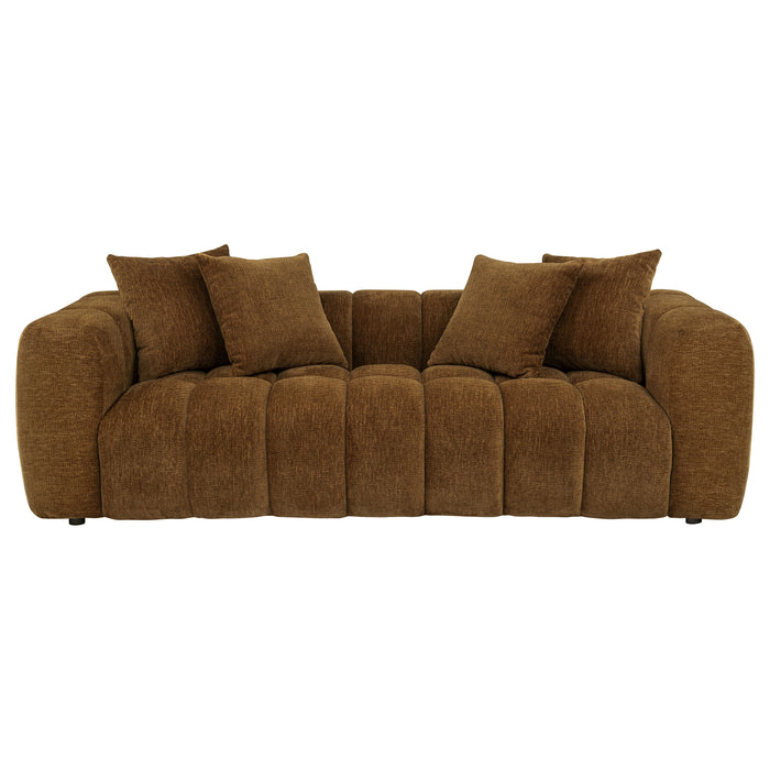 Lazaro Fabric Upholstered Wide Channel Sofa Bronze