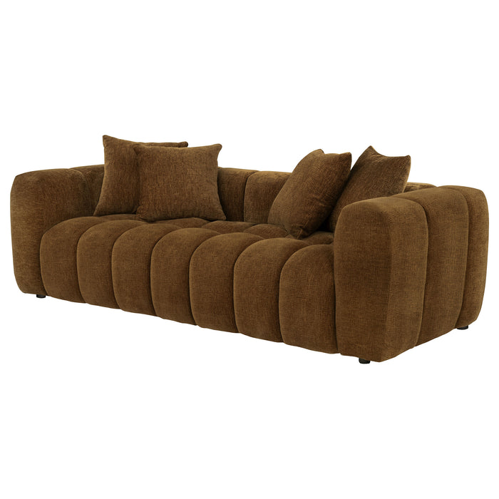 Lazaro Fabric Upholstered Wide Channel Sofa Bronze