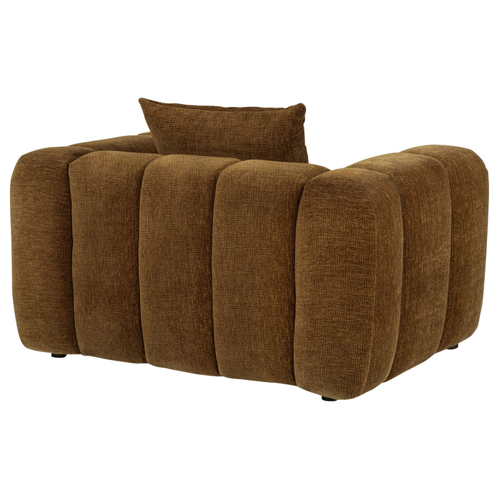 Lazaro Fabric Upholstered Wide Channel Accent Chair Bronze