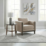 Sillón decorativo Islington con panel tapizado en tela color topo