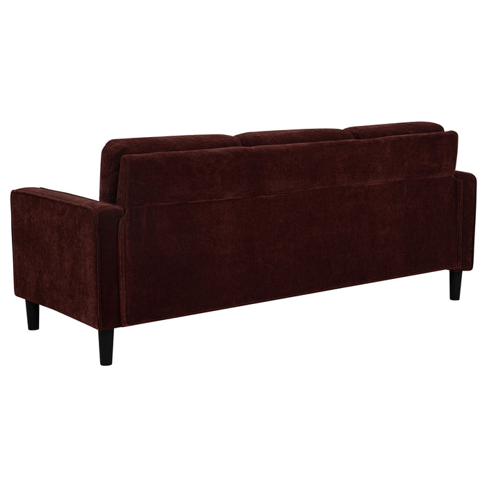 Ruth 3-piece Fabric Upholstered Track Arm Sofa Rust Red