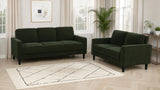 Ruth Fabric Upholstered Track Arm Loveseat Matcha Green