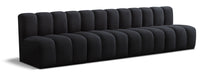 Arc 119" Velvet Upholstered 4pc. Modular Sectional