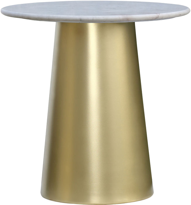 Sorrento Genuine Marble Top And Metal Base End / Side Table