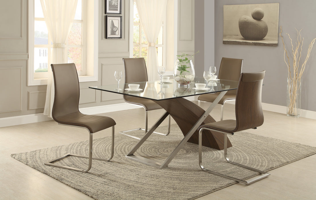 5261S Side Chair, PU & Walnut Paper Veneer