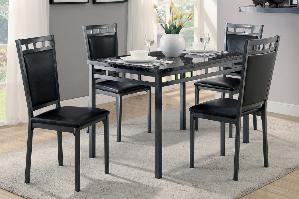 Olney 5-Piece Pack Dinette Set, Faux Marble Top