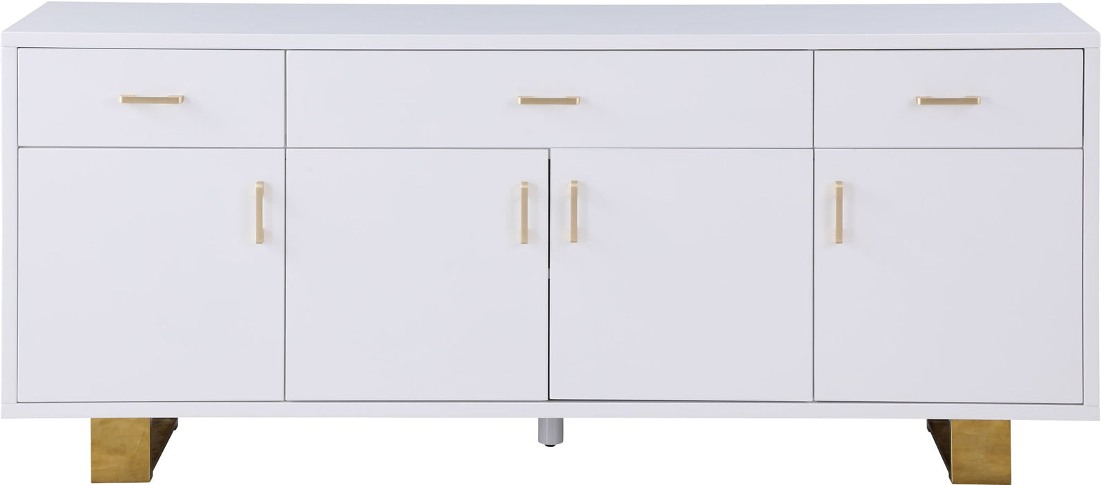 Excel Lacquer Finish And Stainless Steel Sideboard / Buffet
