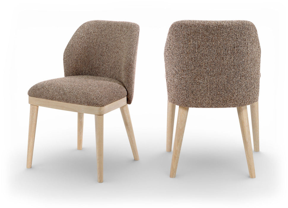 Valeo Linen Textured Fabric Upholstered Dining Chair