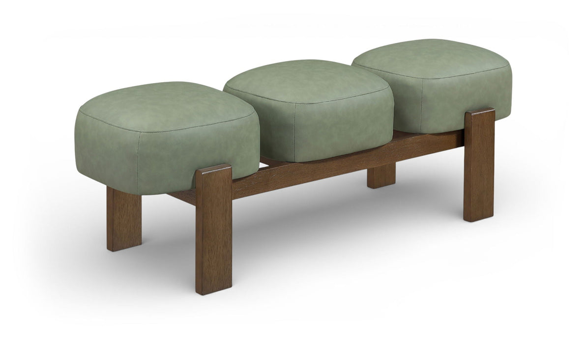 Woodcrest Vegan Leather Upholstered Bench