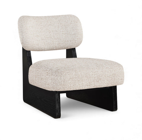 Silla tapizada de tela con textura de lino Vetra