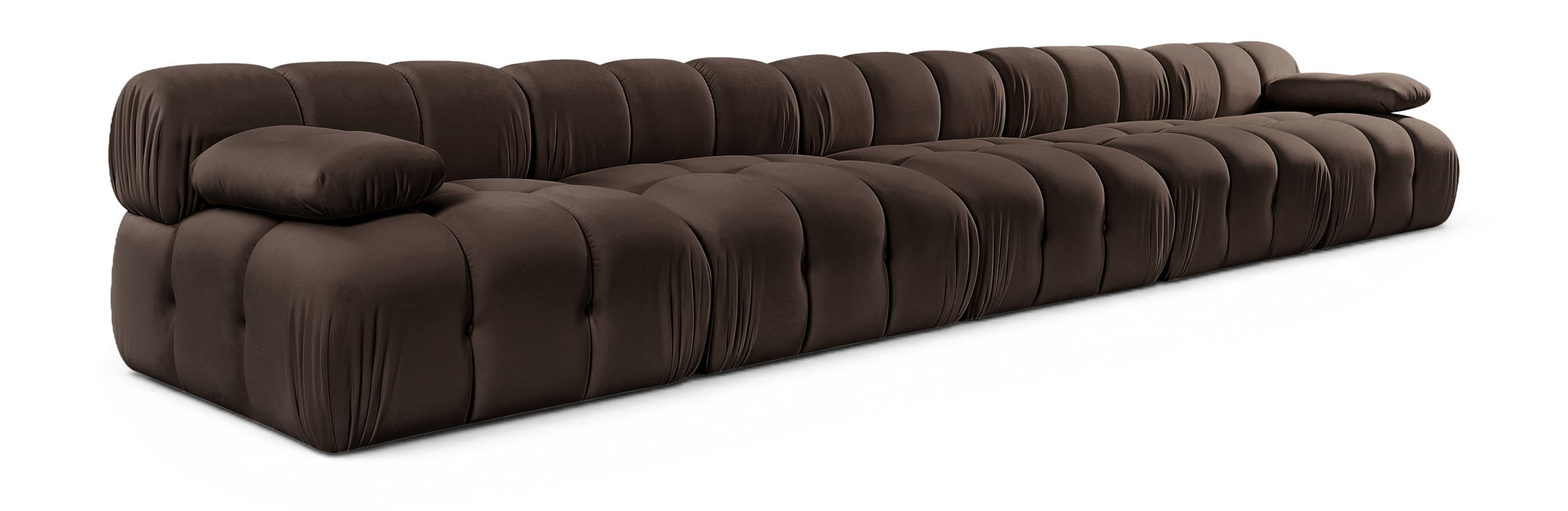Orin 185" Velvet Performance Fabric Upholstered 5 Pc. Modular Sofa