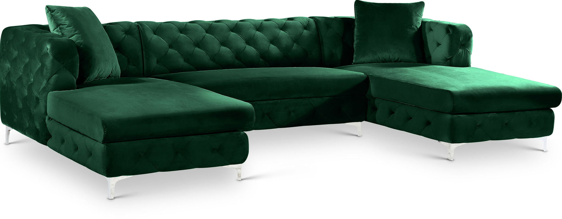 Gail 127" Velvet Upholstered 3pc. Sectional